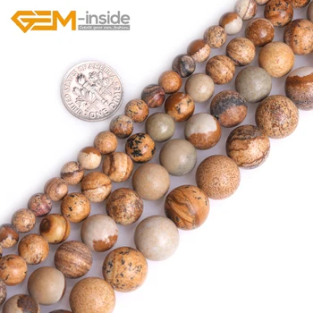 

Natural Assorted Jasper Semi Precious Stone Round 6mm-12mm Loose Beads Big Hole Beads for Jewelry Making 15" Strand Wholesale