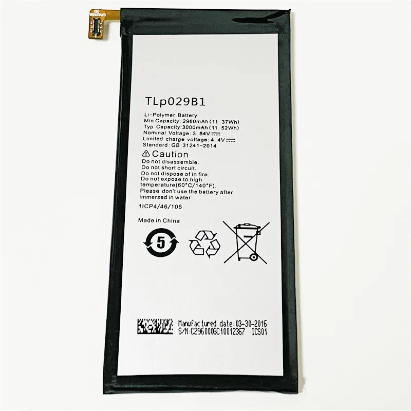 Аккумулятор 3 84 в 3000 мАч TLp029B1 для Alcatel One Touch Pop 4S 5095Y 5095L 5095B 5095I 5095K TCL 550