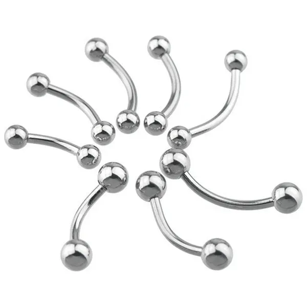 Stainless Steel & Acrylic Tongue and Nipple Barbell Piercing Set - Bulk Pack
