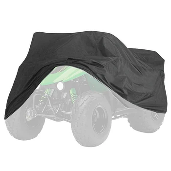 

NEW-Waterproof ATV Cover Portable Protective Cover Motorcycle Large Heavy Duty Black Protects 4 Wheeler From Snow Rain Or Sun
