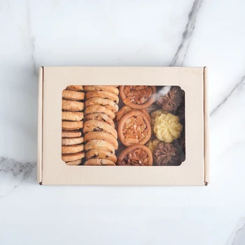 

3pcs Pure Kraft Paper Box Muffin Cupcake Boxes Clear Window 2/4/6 Lattice Cup Cake Pudding Baking Packaging Bottle Box