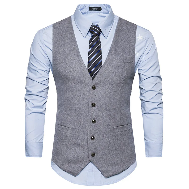 Ouma стиль Slim Fit костюм жилет для мужчин M21