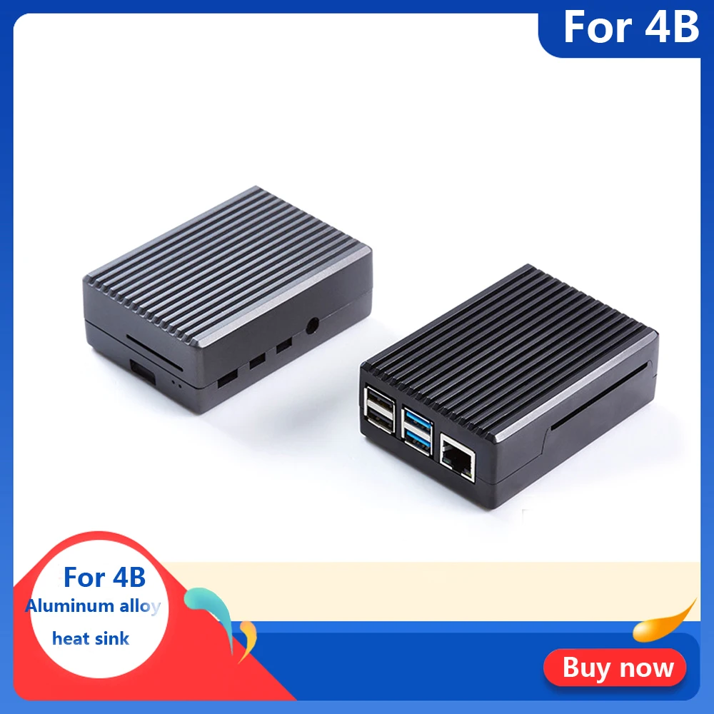 Comprar Raspberry Pi 4 Modelo B carcasa de aleación de aluminio carcasa de refrigeración pasiva carcasa metálica disipación de calor para Pi 4B