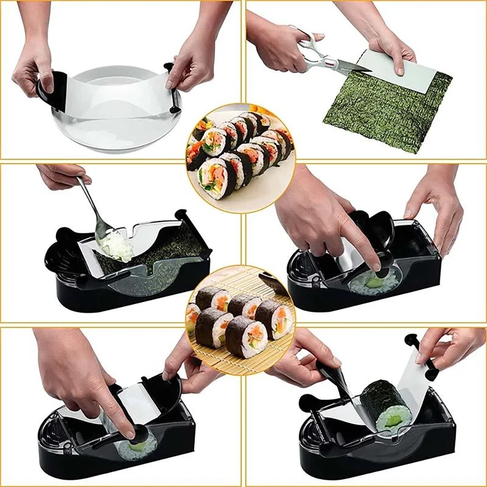 Magic Rice Mold Sushi Maker Roller Machine DIY Japanese Bento Vegetable Meat Sushi Rolling Tool Kitchen Gadgets Accessories_voghion.com
