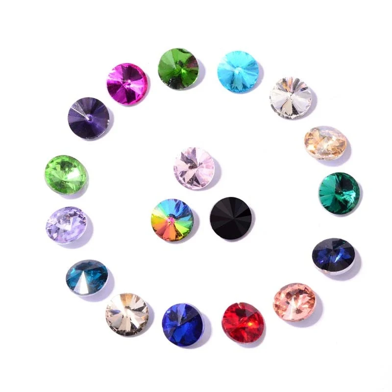 100 шт. Смешанные акриловые плоские круглые стразы с обратной стороной поделки для