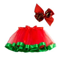 Рождественская Детская Юбка-пачка для девочек+ повязки на голову, вечерние костюмы принцессы для маленьких девочек, Бальные юбки на день рождения
