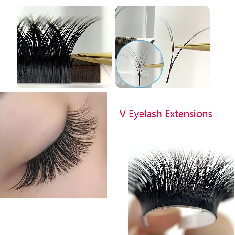 

YY and V Eyelash Extensions v-shaped volume eyelash in one second v eyelash bloom in a second Double tips naturally super soft