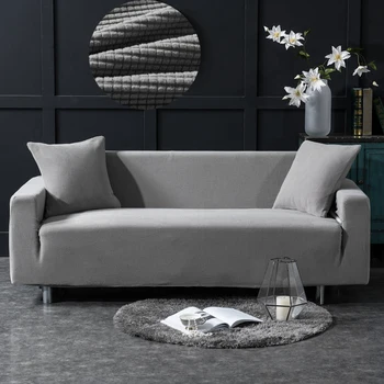 

Knitted Sectional Solid Color Slipcovers Sofa Couch Cover Elastic Sofa Cover 1/2/3/4 seater L shape Stretch Armchair Sofa covers