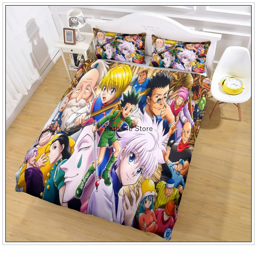 3D Print Anime Hunter X Hunter Bedding Set Hisoka Killua Zoldyck Character Cartoon Duvet Cover Set 2/3 Pcs Gift For Kids Boys 2