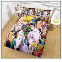 3D Print Anime Hunter X Hunter Bedding Set Hisoka Killua Zoldyck Character Cartoon Duvet Cover Set 2/3 Pcs Gift For Kids Boys 2