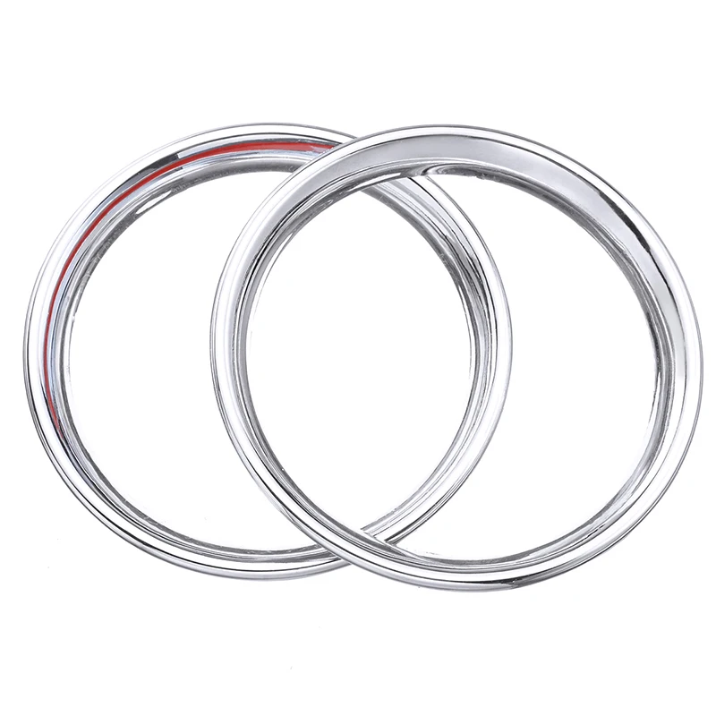 

2pcs Chrome Silver Auto Air Vent Insert Ring Cover Trim Gauge Accessories For Nissan Versa Latio 2012-2017