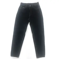 Осень-зима женские джинсовые Модные брюки свободные 100% хлопок потертые синие женские джинсы