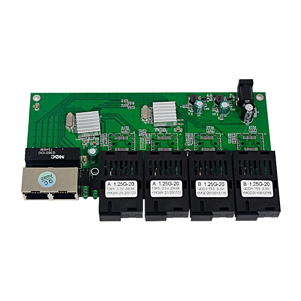 Wanglink Gigabit Ethernet Switch Fiber Optical switch 4*1.25G Fiber Port 2 RJ45 10/100/1000M PCB Board