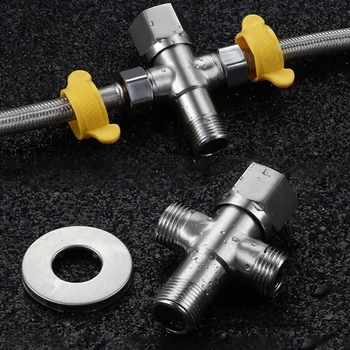 

Stainless Steel Angle Valve G1/2 Thread Triangle Valve for Kitchen Bathroom Toilet Cold and Hot Water Stop Valve