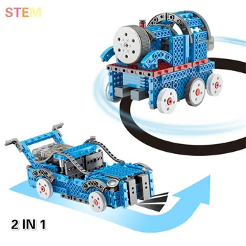 

Stem Toy RC Car Electric Train Building Blocks Technic 2In1 Obstacle Avoidance Car Bricks Educational Toys for Children