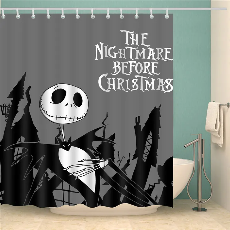 Jack Skellington Night Before Christmas 3D Shower Curtain