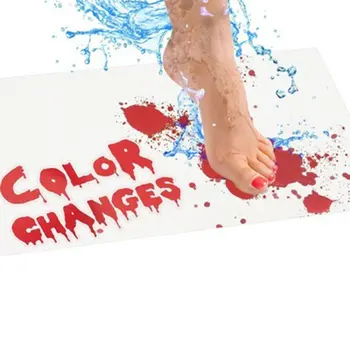 

Color Changing Board Encounter Water Turn Red Foot Pad Bloody Bath Mat Scary Bloody Footprints Palms
