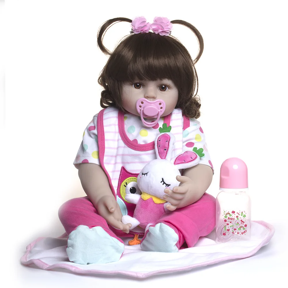 Pickwoo 48cm 55cm 57cm bebes reborn doll Baby girl Dolls soft Silicone Cotton Boneca Reborn Brinquedos children's day gifts toys