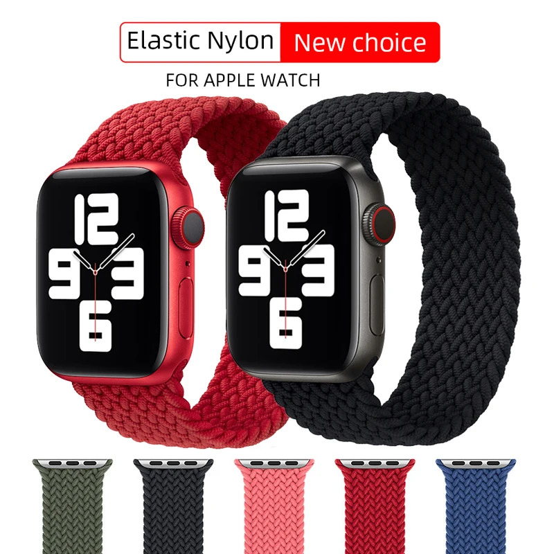 

New watchband Braided Solo Loop for Apple Watch 6 Se 5 4 44mm 40mm strap for IWatch Serie 6 5 4 3 38mm 42mm Bracelet nylon bands