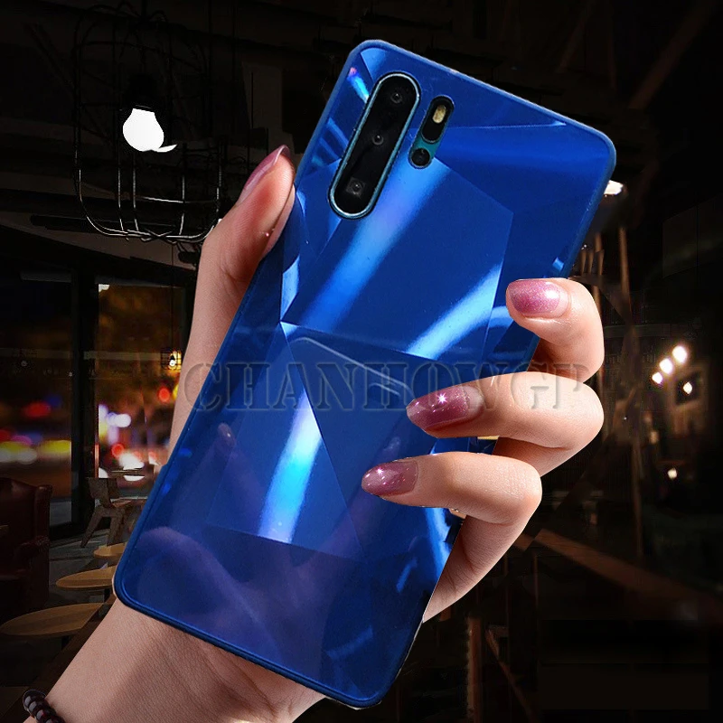 3D Зеркало Алмазный чехол для huawei P30 P20 Lite PSmart плюс Y5 Y6 Y7 премьер-профессионал Honor 20i 10i 10 Lite 8A 8X8 S 7C Мягкая обложка - Цвет: Синий