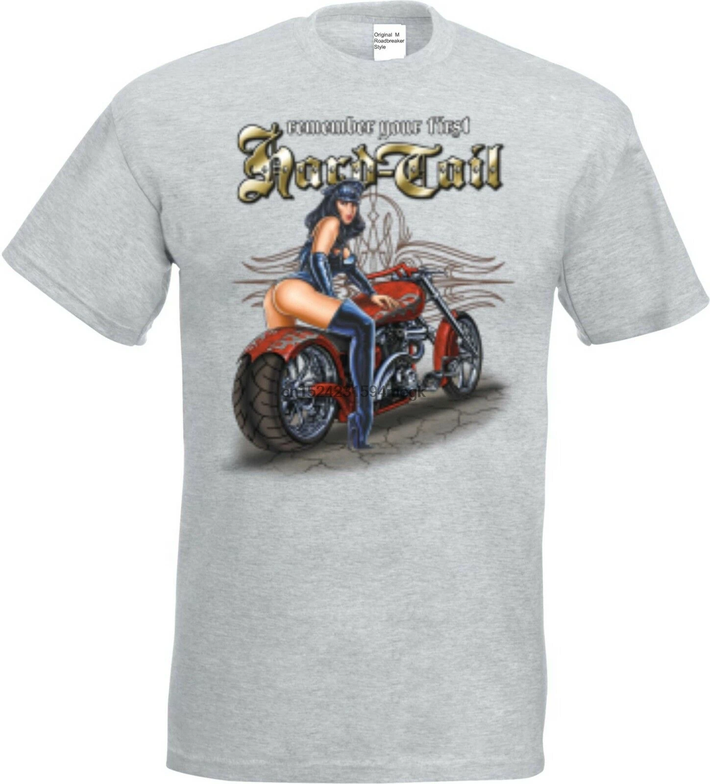 T-shirt in your ash with a biker chopper - &ampampamp old school motif model hard |