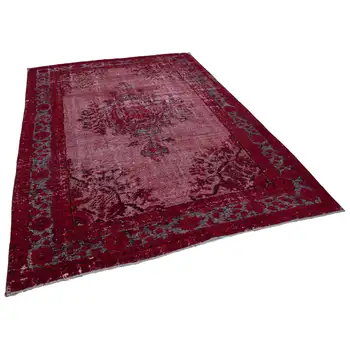 

218x308 Cm Red Handmade Over Dyed Rug-7x10 Ft