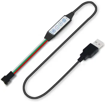 

WS2812B WS2811 Mini USB Dream Color LED Controller, USB Powered 4 key 63 kinds color modes for WS2812B WS2811 SK6812 Individuall