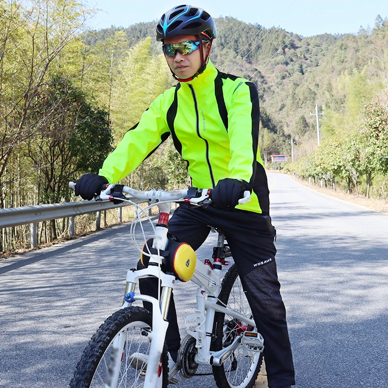 WOSAWE Мужская Зимняя Теплая Флисовая одежда для горного велосипеда, велосипедная Джерси, спортивная куртка для бега, пальто, одежда для велоспорта