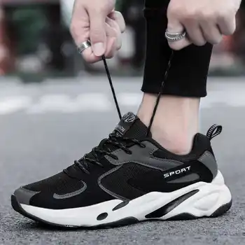 

QZHSMY Men Running Men's Vulcanize Casual Shoes Sneakers Tenis Loafers Comfortable Mesh Breathable Air Male Shoe Plus Size 39-48