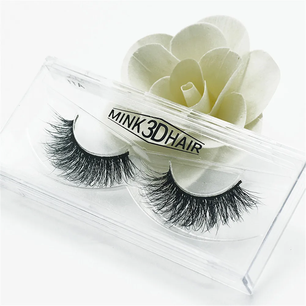 New 1Pcs Real Dense 3D Mink Hair False Eyelashes Wispy Cross Eye Lashes Fluffy Handmade Extension Reusable Mink Lashes Extension (5)