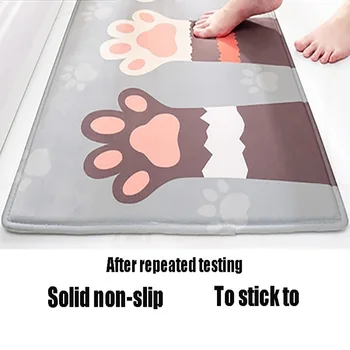 

European-american Style Cartoon Cat Claw Door Mat Household Bathroom Door Mat Bibulous Floor Mat Long Strip Bedroom Non-slip Mat
