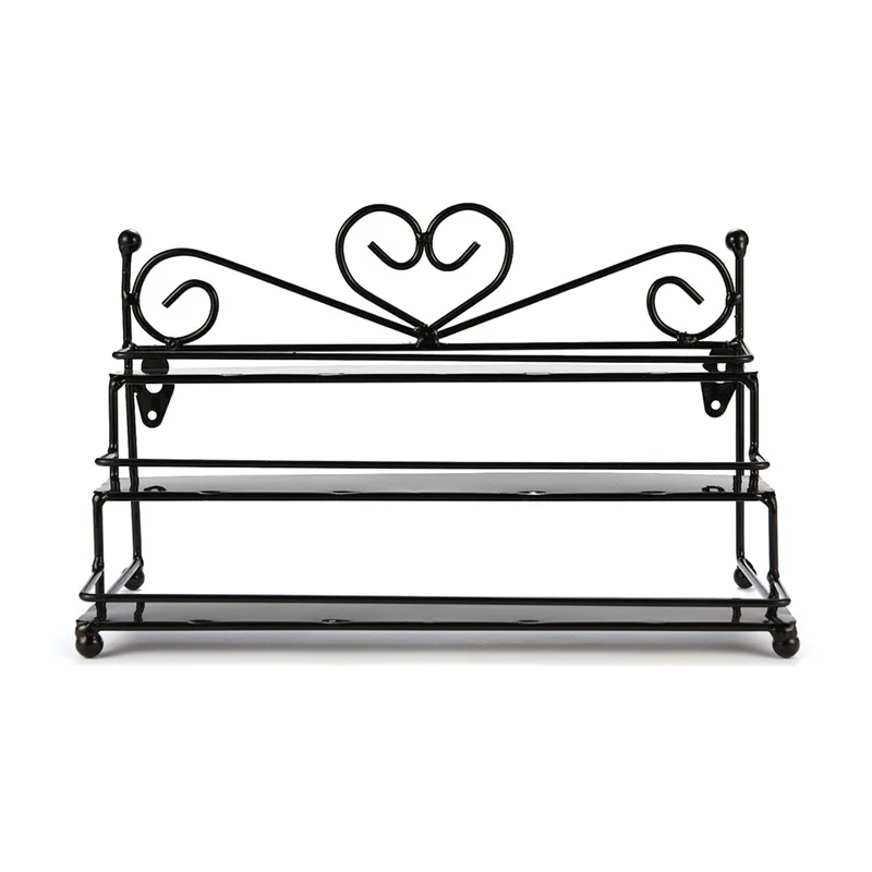 

3Tiers Metal Nail Polish Shelf Cosmetic Varnish Display Stand Holder Heart Design Women Makeup Wall Rack Organizer New