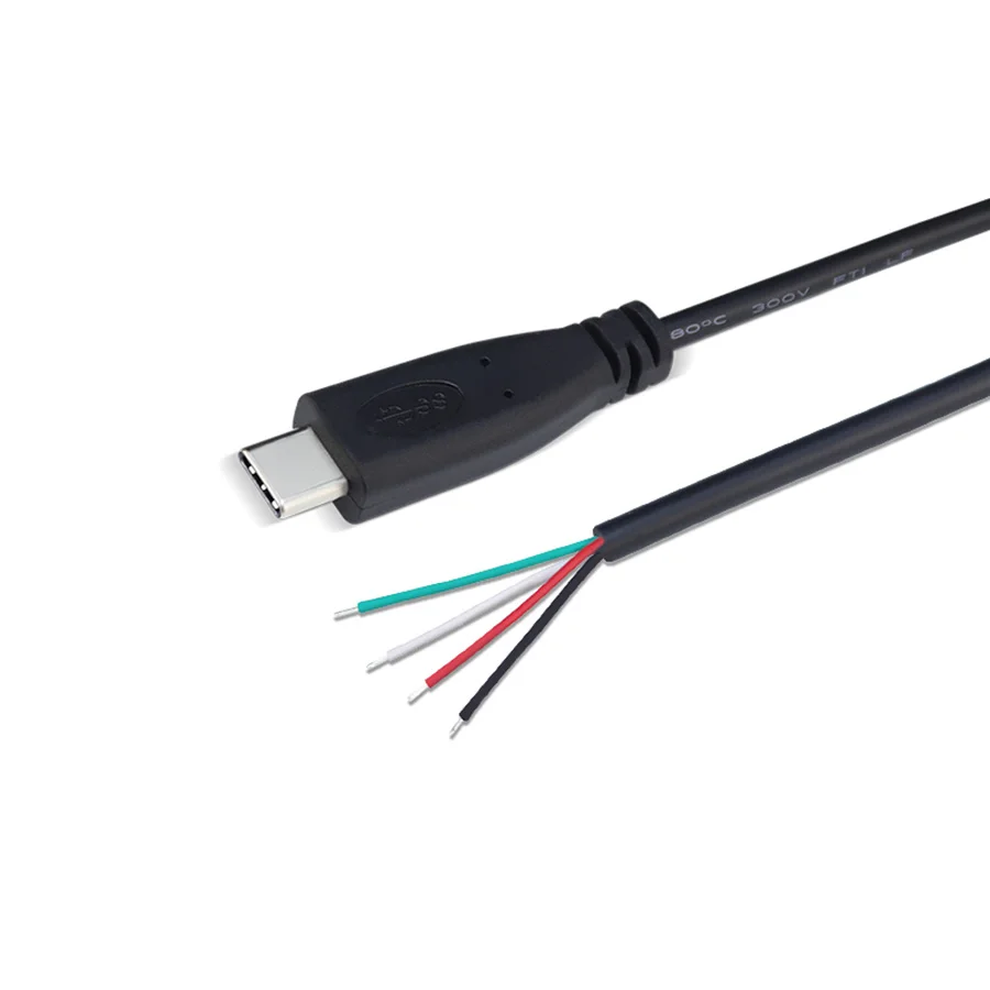 1 шт. DIY usb type C тип сварки штекер 2A 2,0 разъем с 2 P/4 P кабель для od3.5 мм провода черный