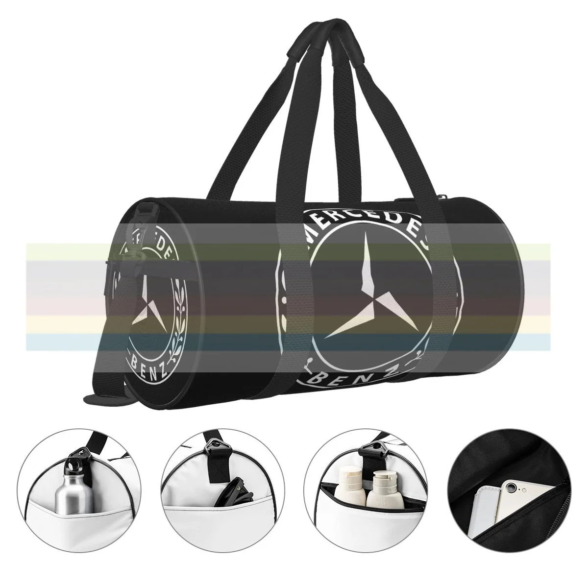 Mercedes-Benz universal travel sports fitness shoulder bag. Nylon portable  outdoor sports bag. Dry and wet separation bag