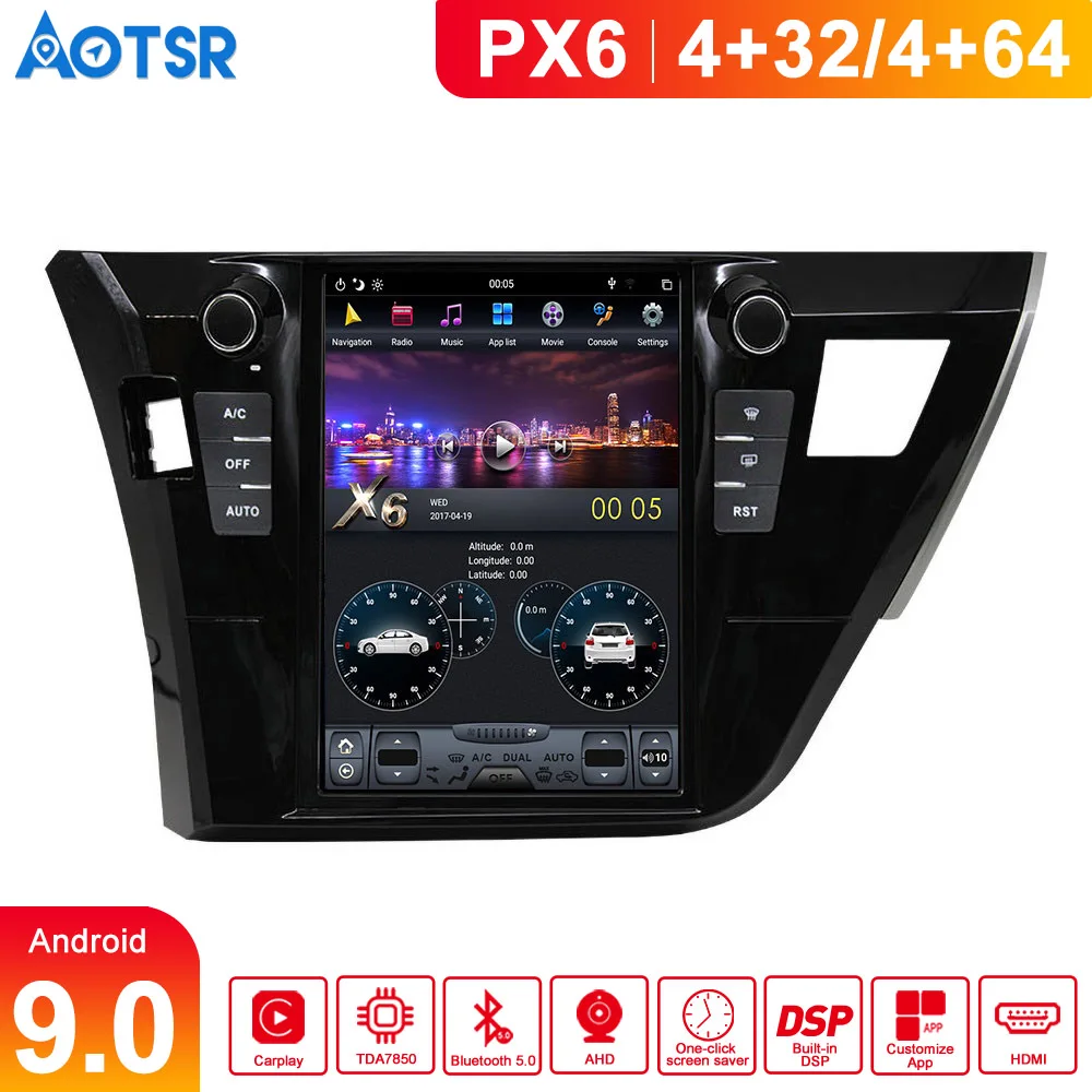 Android Tesla стиль автомобиля нет dvd-плеер для Toyota Corolla автомобильный gps навигация мультимедийное головное устройство магнитофон
