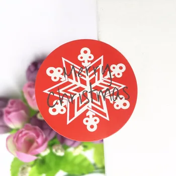 

3.5cm Round White Snowflake Stickers DIY Merry Christmas Gift Packing Labels Gift Box/Bags Paper New Year Stickers