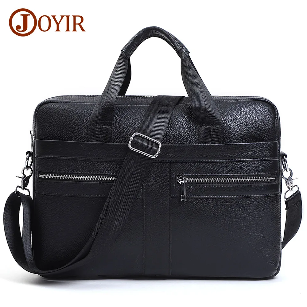 JOYIR Genuine Leather Men\'s Briefcase Male 15.6\