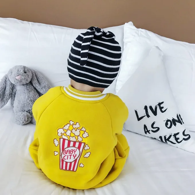 Mini Babe City детская одежда; бархатный костюм для малышей; Зимняя Детская Повседневная Толстовка; одежда из двух предметов для малышей