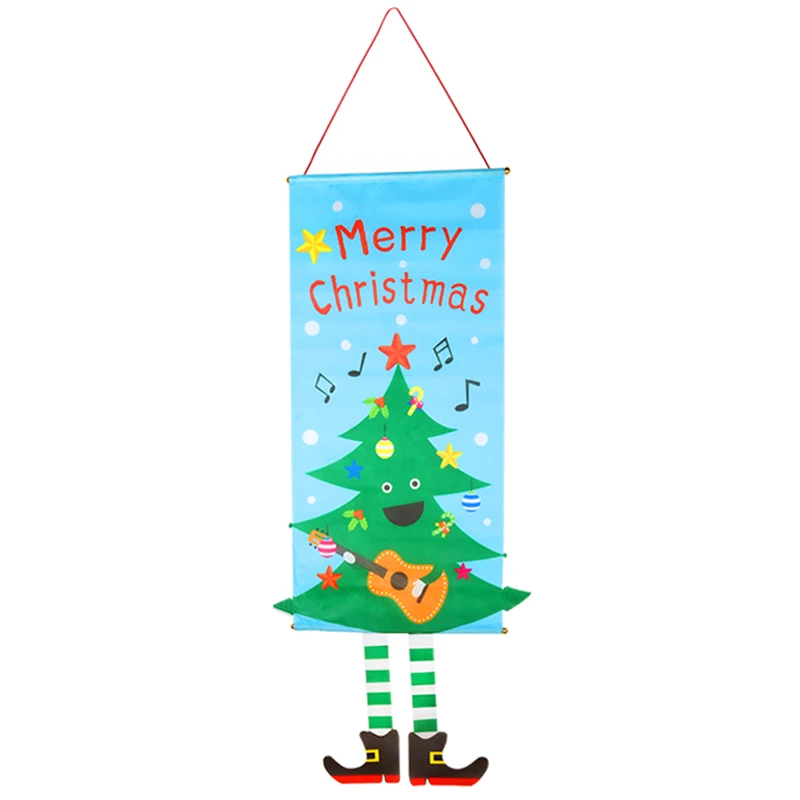 Christmas Door Decorations for Home Christmas Ornaments Door Hanging Banner Porch Sign Decorative Xmas Decor New Year Natal - Color: 1pcs Style E