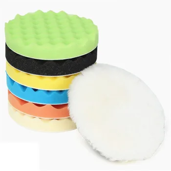 

8Pcs 178mm Gross Polishing Buffing Pad Kit For Car Polishing With Drill Adapter 7 inch Polisher Pads Buffing Adhesive Backer Pad