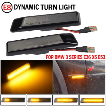 

2PCS Dynamic Led Turn Signal Side Marker Lights Flowing LED Side Repeater Lamps For BMW E36 For BMW X5 E53 For BMW 3 Series
