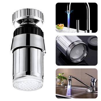 

Luminous Light-up LED Water Faucet Shower Tap Basin Water Nozzle Bathroom Kitchen Heater Faucets thermostat Led Faucet Aerator z