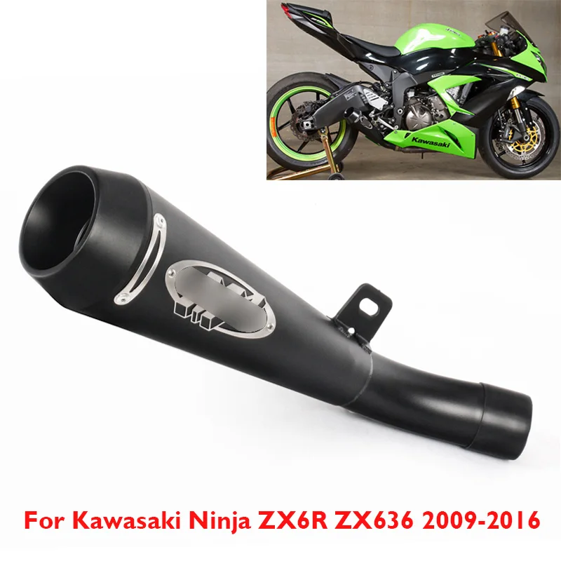 Ninja ZX6R Motorcycle Exhaust Tip Muffler Escape Black Silencer Slip on