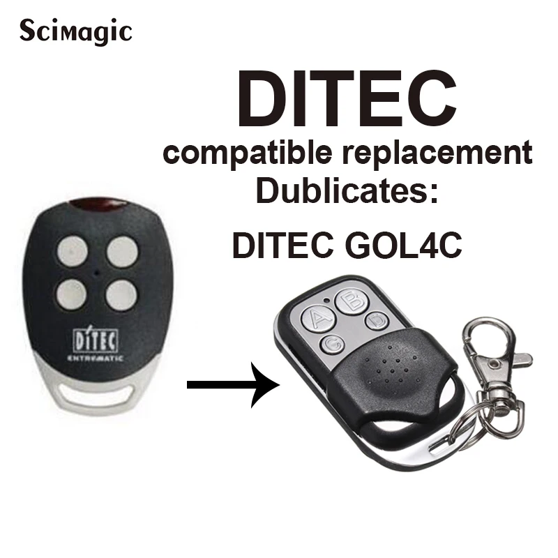 Abridor de puerta de garaje DITEC GOL4C, mando a distancia, transmisor de código fijo, 433MHz