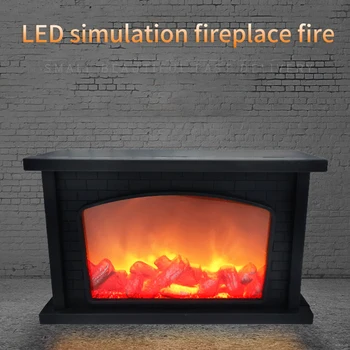 

USB Rechargeable Flame Effect Home Decor Portable LED Simulation Fireplace Light Retro Ornaments Fashion Table Lamp Courtyard