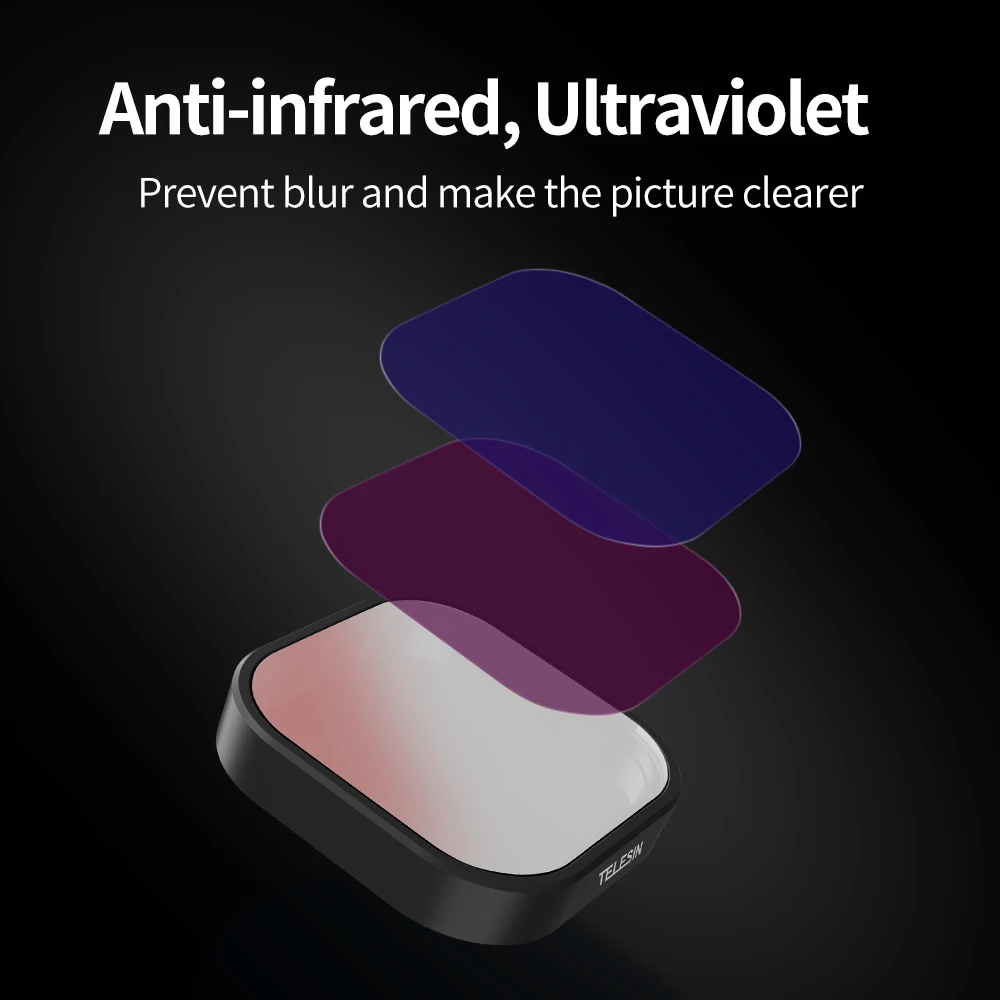 TELESIN 4 Packs ND8 ND16 ND32 CPL Lens Filter Set for Gopro Hero 10 9 Black Action Camera Accessories ND CPL Alloy Frame Lens