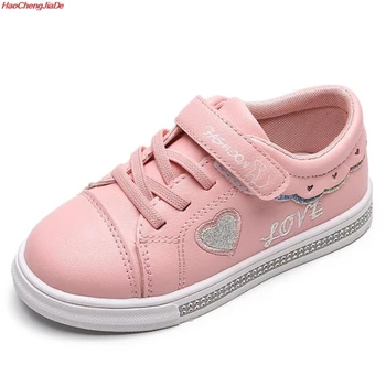 

Kids Shoes School Girls Pu Tennis Shoes Lovely Print Princess Big Children Casual Sneakers Fashion Soft Bottom White Shoes New