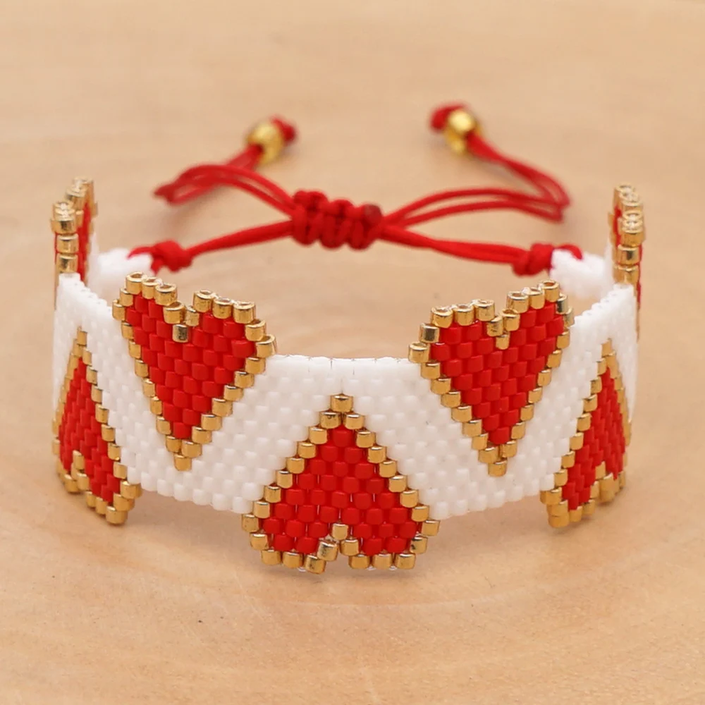Go2boho браслет для женщин Pulseras Mujer Moda Femme MIYUKI Сердце Браслеты 3D сердце ювелирные изделия богемный Hadndmade ткацкий станок бисер