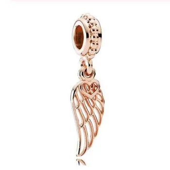 

100% 925 Sterling Silver Charm New Angel Wing Pendant Fit Pandora Women Bracelet & Necklace Diy Jewelry