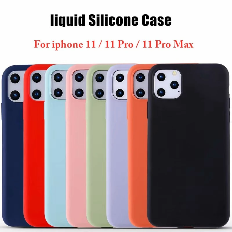 

Liquid Silicone Case For iphone 11 Pro Max Case For iphone 11 Plain Fiber Full Phone Cover For iphone 11 Pro Cases Capa With Box
